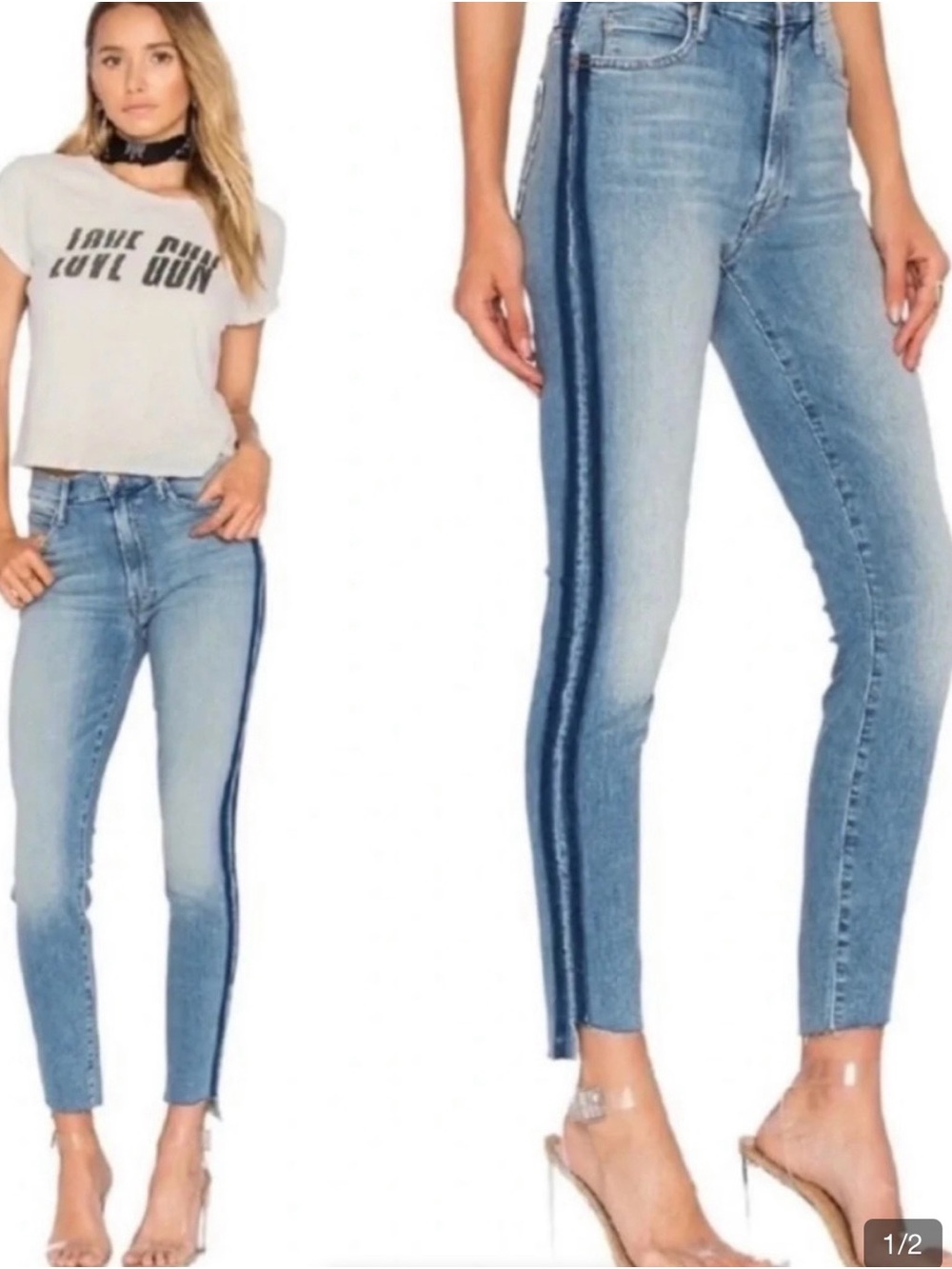 MOTHER Stunner Zip Ankle Fray Jeans